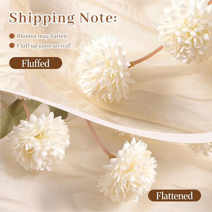 Alupssuc 16Pcs Faux Silk Mums Artificial Flowers - Image 7