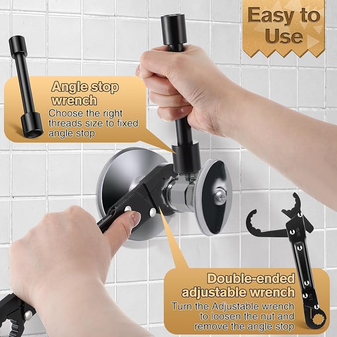 Feekoon 3 in 1 Plumbing Tools Angle Stop Wrench Kit - Image 4