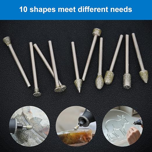 32Pcs Diamond Grinding Bits for Dremel, Grinding Cutting Wheel | 1/8”Shank for - Image 3