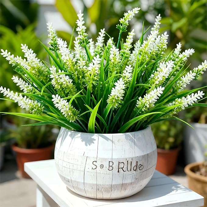 Geegoods 48 Bundles White Artificial Plants Flowers Outdoor, UV Resistant | - Image 6