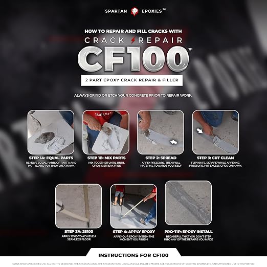 Spartan Epoxies CF100-2 Part 100% Epoxy Concrete Crack Repair and Filler - Image 2