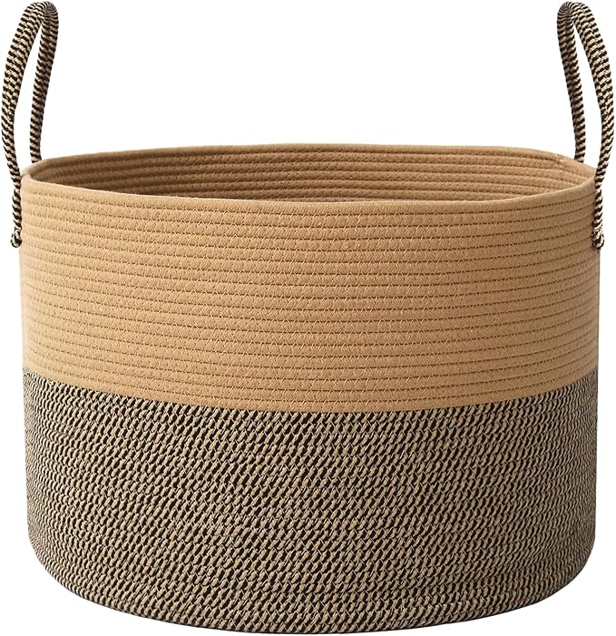 JMvicyroam 115L Extra Large Machine Washable Cotton Rope Blanket Basket | by JMvicyroam