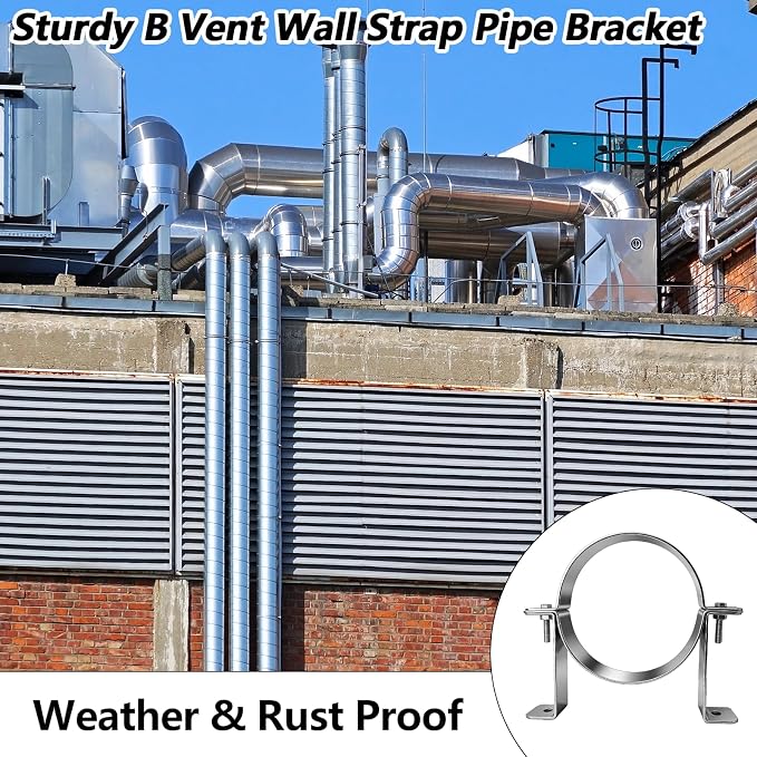 2 Pcs 5.8 Inch B Vent Wall Strap Round Gas Vent Pipe Strap, B Vent Wall Bracket - Image 5