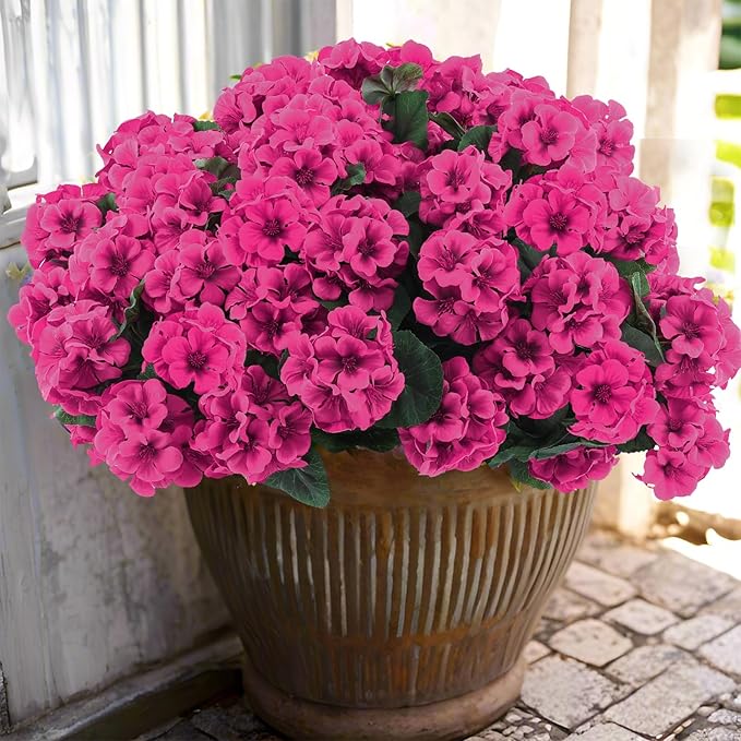 Hananona 12 Pcs Artificial Geranium Flowers - Image 9