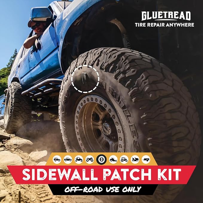 GlueTread Sidewall Tire Repair Kit, External Emergency Tubeless ATV Patch | - Image 2