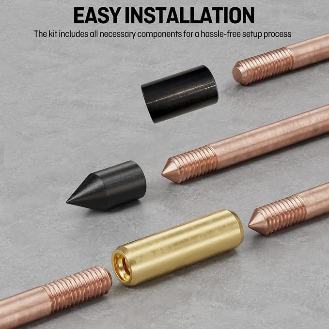 8 Feet Ground Rod Kit 5/8" Copper Bonded Grounding Rod - Image 7