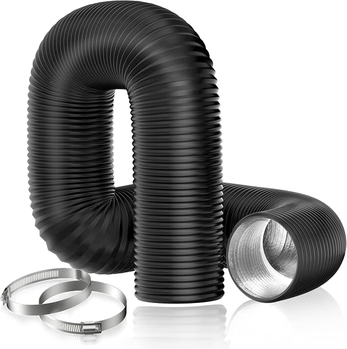 Hon&Guan 4" x 8FT Aluminum Foil Insulated Flexible Duct, Dryer Vent Hose by HonGuan