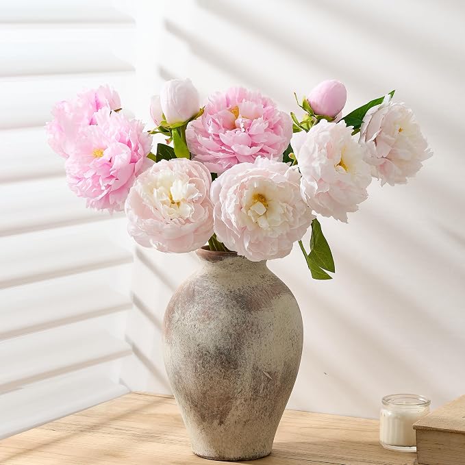 SIDUCAL Ceramic Vintage Flower Vase | 9 Inch Large Pottery Rustic Farmhouse - Image 8