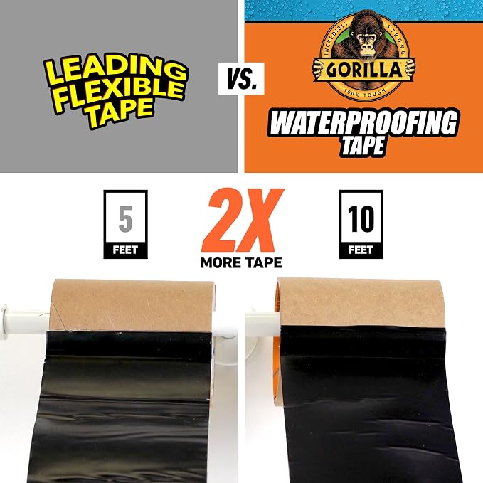 GORILLA Waterproofing Tape, Air & Moisture Barrier, Bonds Metal, Rubber & Vinyl - Image 8