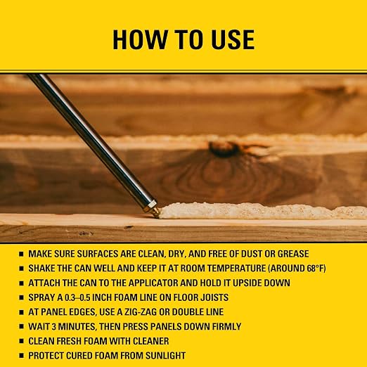Stanley FA190P Subfloor Adhesive – Polyurethane Expanding Foam Construction - Image 4
