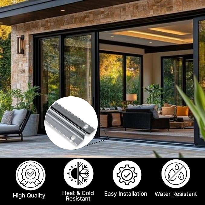 KC Hardware Stainless Steel Sliding Glass Door Screw Down Track, Inverted V - Image 4