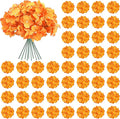 Auihiay 64Pcs Orange Hydrangea Flowers, Silk Hydrangea Artificial Flowers | by Auihiay
