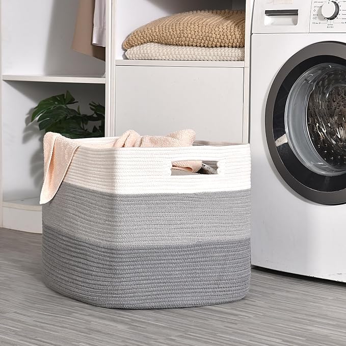 ICERZCZ Extra Large Blanket Basket Living Room, Rectangle Storage Basket - Image 7