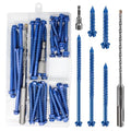 Wensilon 3/16" Slotted Hex Concrete Screws Anchor Kit Blue Hexagon Head by Wensilon