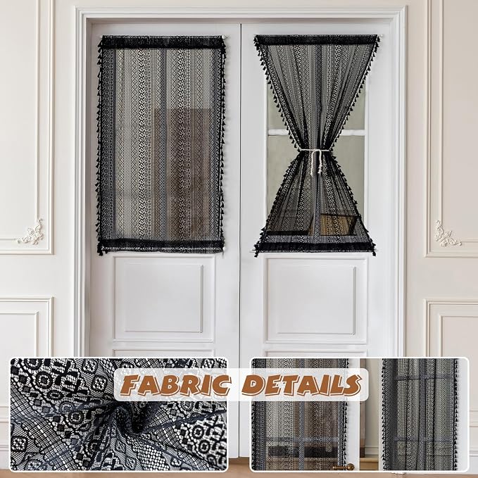 Sutuo Home Black French Door Curtains - Image 4