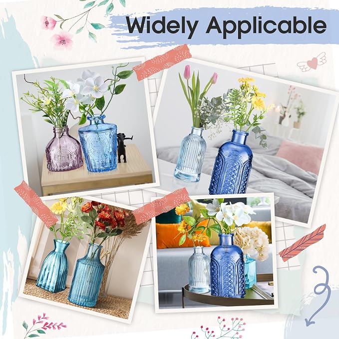 Yaomiao 30 Pcs Glass Bud Vases Centerpieces, Mini Colored Flower Vase - Image 3