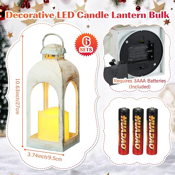 Tujoe 6 Pcs 10 Inch Decorative Candle Lantern Bulk - Image 3