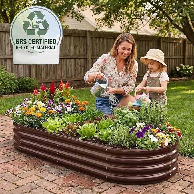 Rakukiri Raised Garden Bed GRS Certified Galvanized Planter Box Outdoor - Image 2