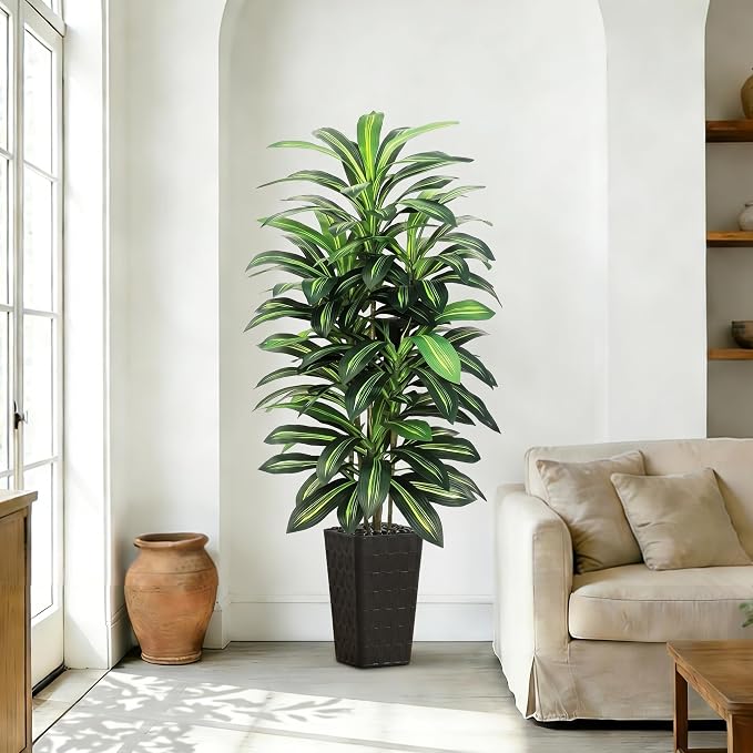 Artifical Dracaena Tree Indoor, 5FT Tall Fake Floor Plants - Image 8