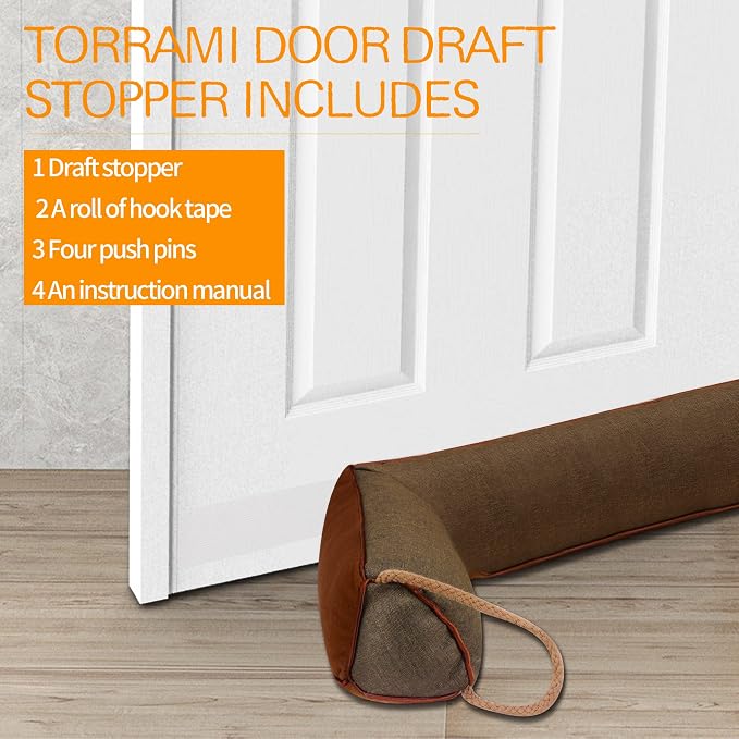 TORRAMI 32" Door Draft Stopper Under Bottom Insulation Noise Air Stopper 2.36LB - Image 6