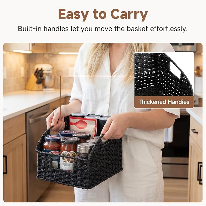 StorageWorks Pantry Organizers and Storage, Handwoven Pantry Baskets - Image 3