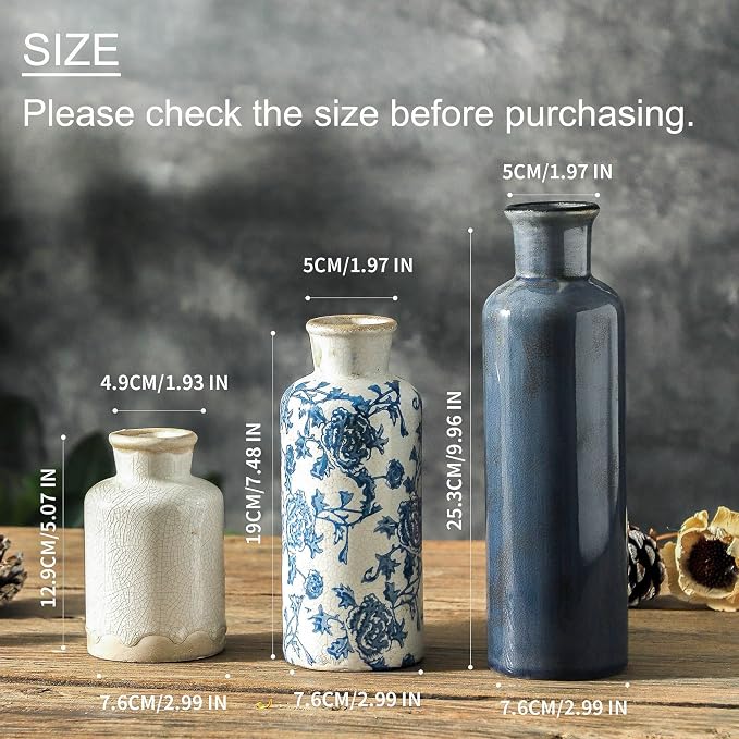 ooit Ceramic Vintage Vases Set of 3 - Image 2