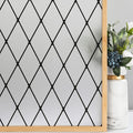 Frosted Black Lattice Window Film Static Cling Window Privacy Films Decorative by VELIMAX