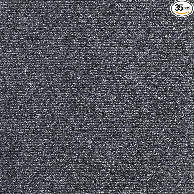 35pc 12" x 12" Self-Adhesive Carpet Tiles, Economical Temporary Flooring by Cvrtne