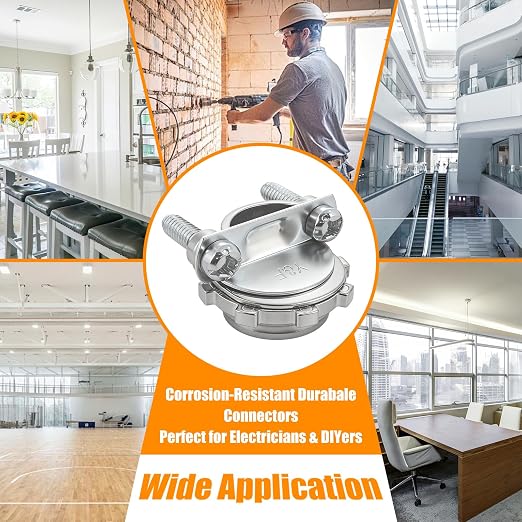 36 PCS 3/8" Cable Connectors for Romex/AC/MC/Flex, Zinc Alloy Wire Clamps | For - Image 7