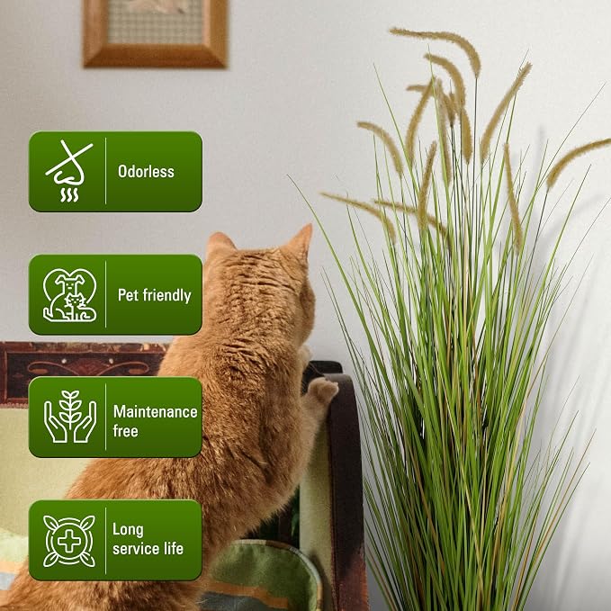 KOL Artificial 5ft 2-Pack Horsetail Reed Grass, 59in Tall Artificial Indoor - Image 4