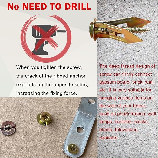 100 PCS Self Drilling Drywall Anchors - Image 5