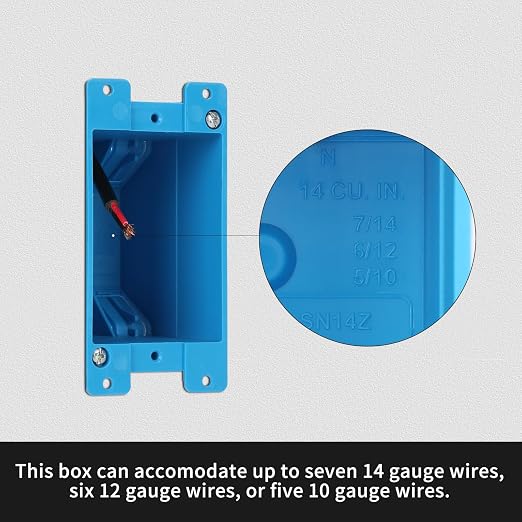 1-Gang PVC Old Work Electrical Outlet Box, 14 Cu.in | Living Hinges and - Image 3