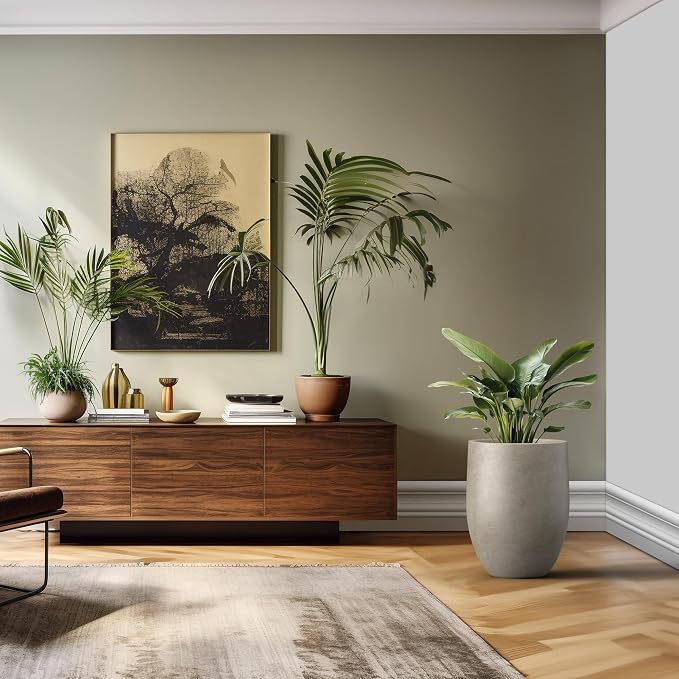 Kante Large Round Bullet Weathered Concrete Planter 21.7" Tall, Outdoor | - Image 6