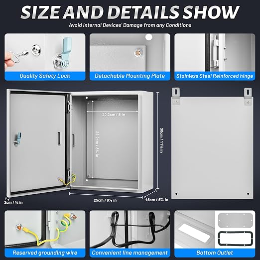 Steel Electrical Junction Box, Outdoor & Indoor Universal Project Box - Image 4