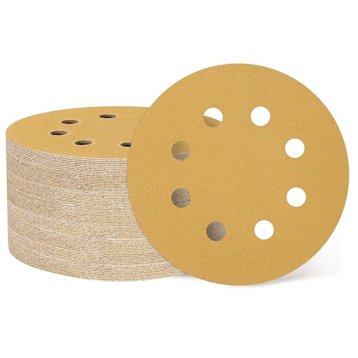 HARFINGTON 150Pcs 5Inch Sanding Discs 150Grit Yellow Aluminum Oxide 8 Hole | by HARFINGTON