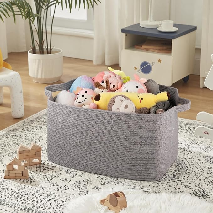 OIASKET Extra Large Blanket Basket, Rectangle Nursery Blanket Storage - Image 5