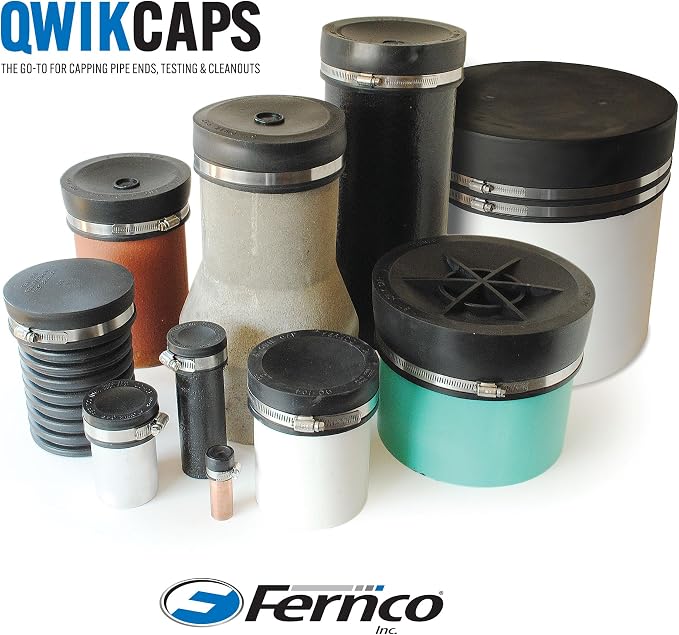 Fernco PQC-1.38 1-in. QwikCap Flexible PVC Pipe Cap, Cleanout and Test Pipe Plug - Image 6