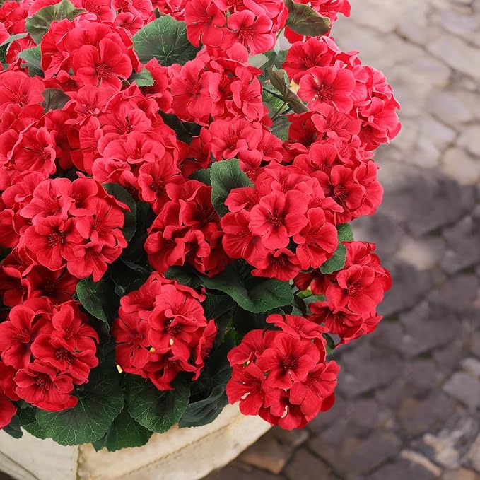 Hananona 24 Pcs Artificial Geranium Flowers - Image 6