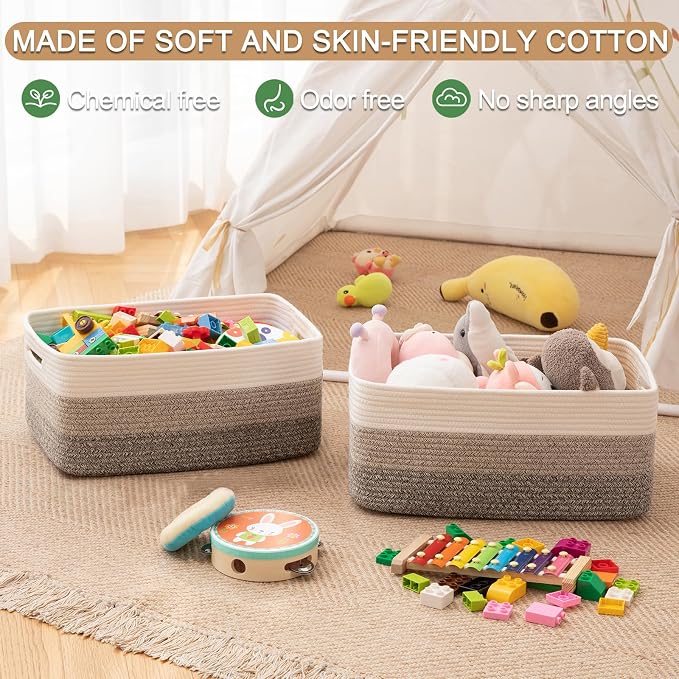 OIASKET Large Storage Basket for Organizing, Woven Rope Basket for Shelves - Image 4