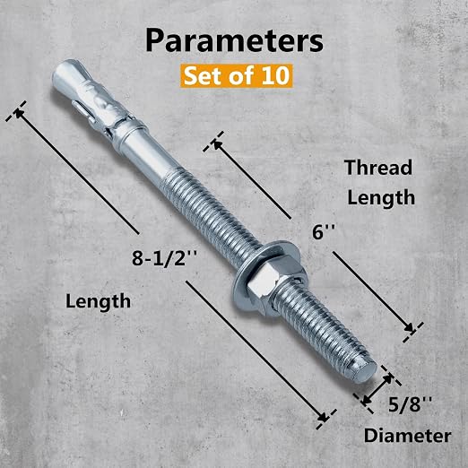 Party Animals 5/8 x 8-1/2 Inch Wedge Anchor - Image 2