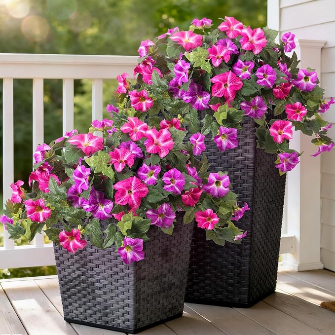 Ammyoo 4 Pcs Artificial Fake Petunia Flowers by Ammyoo