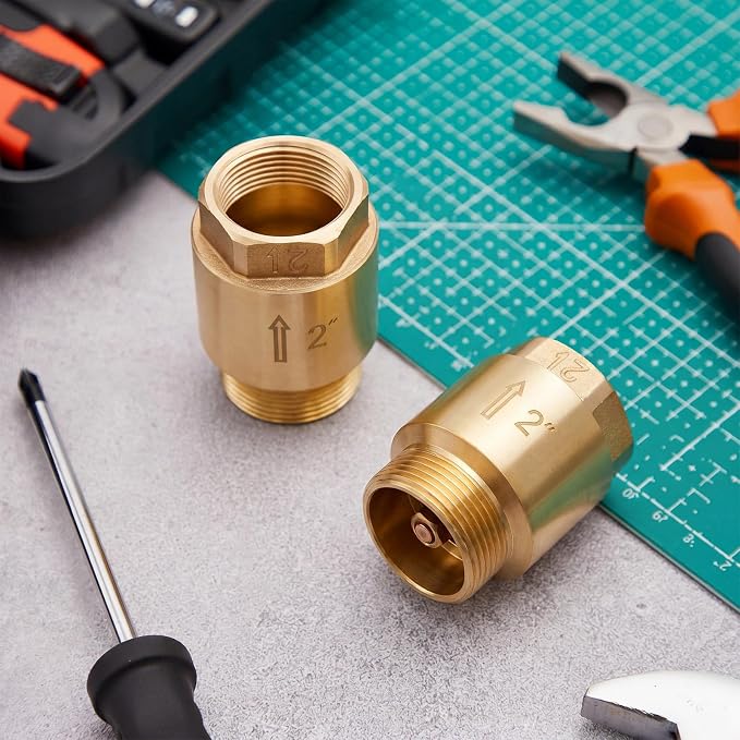 Zonon 2 Pcs 2 Inch Check Valve One Way Brass Non Return in Line Check Valve - Image 7