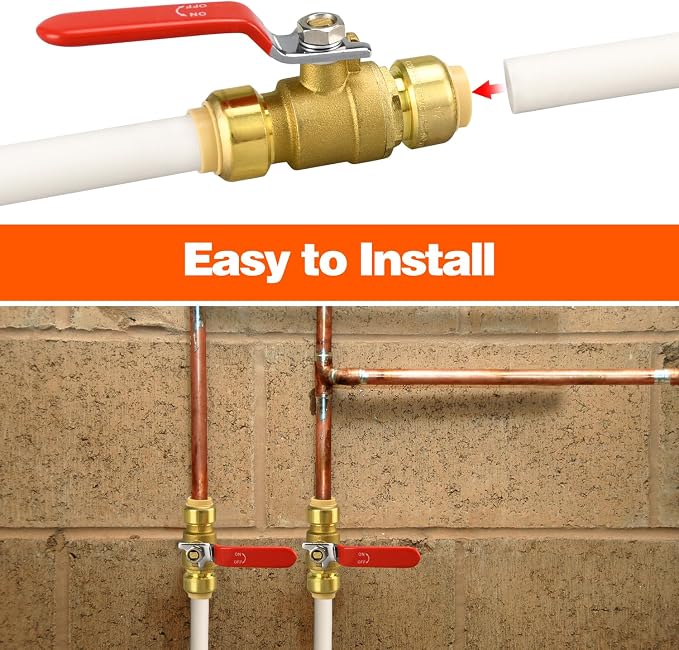 4pcs 1/2" Push Fit Ball Valve - Image 5