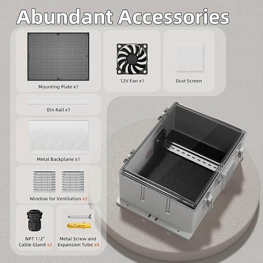 Joinfworld Outdoor Electrical Vented Box 16x11x6 | Durable ABS Outdoor - Image 5