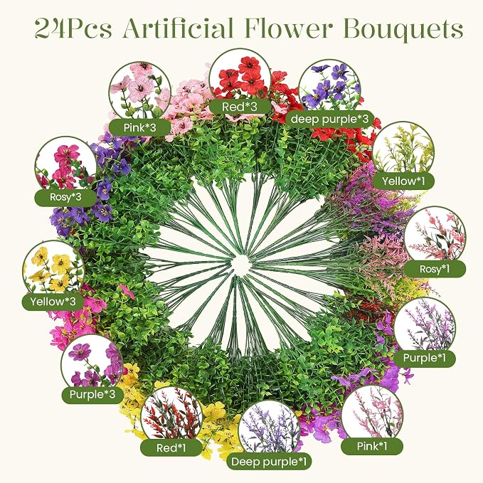 SHareconn 24 Bundles Artificial Flowers - Image 2