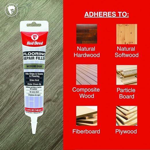 Red Devil 056050 Flooring Repair Filler, 5 oz., Medium Gray, 1 Pack - Image 4