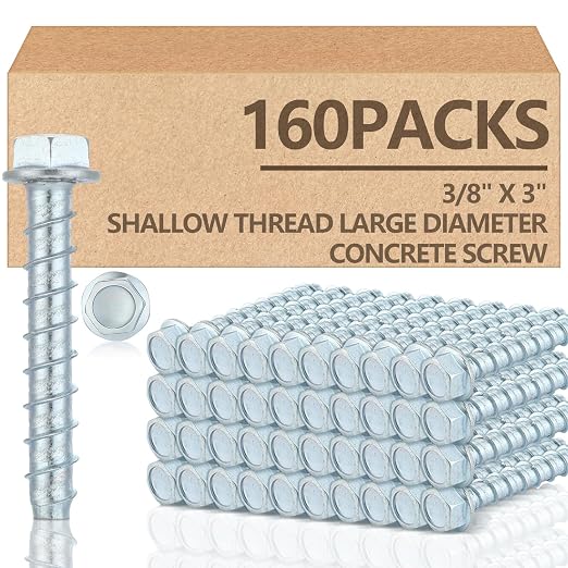 Tandefio 160 Pack 3/8 x 3 Concrete Anchors and Screw Kits Galvanized | Large by Tandefio