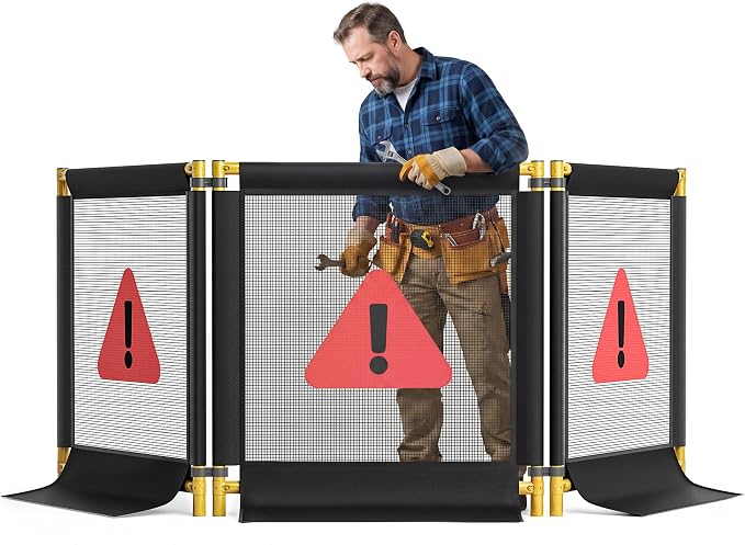 120" x 45" Heavy-Duty 3 Section Debris Containment Mesh Barrier, Stump Grinding by Unknown