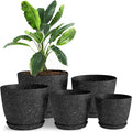 Plant Pots Indoor with Drainage 5 Pack Multi-Size Planters Set Spotty Black | by UTOPIAHOME