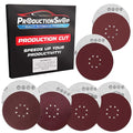 ProductionShop Premium 9" Red 8-Hole Pattern Sanding Discs, 30 Disc Variety Pack by ProductionShop
